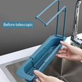 thumbnail image 3 of Telescopic Sink Shelf Soap Sponge Drain Rack Storage Basket Faucet Holder Adjustable Holder Sink, 3 of 9