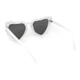thumbnail image 4 of Womens Lace Petal Rim Heart Shape Cat Eye Plastic Sunglasses White - Black, 4 of 4