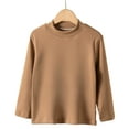 thumbnail image 4 of AJTQTH Fashion Girls Mock Turtleneck Long Sleeve Shirts Lightweight Thin Fall Spring Slim Fit Casual Trendy Soft Base Layer Top Tee Coffee 3-4 Years, 4 of 4