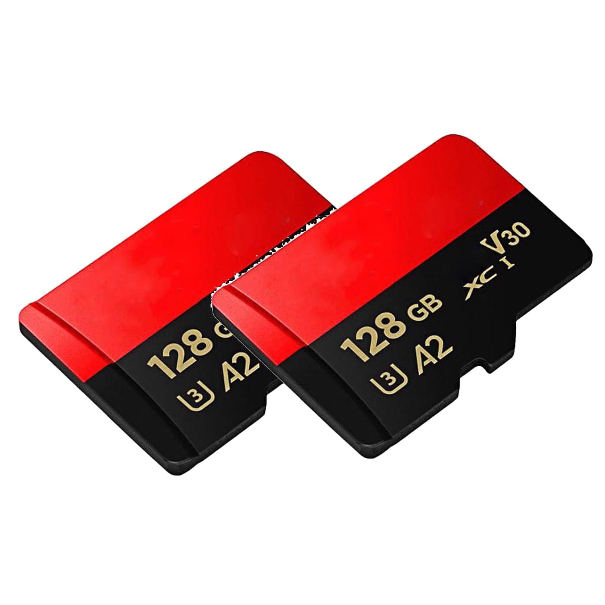2 Pack 128GB New Memory Card Universal Memory For Micro SD Card Suitable For Most Mobile Phones, Cameras, And Other Devices Red
