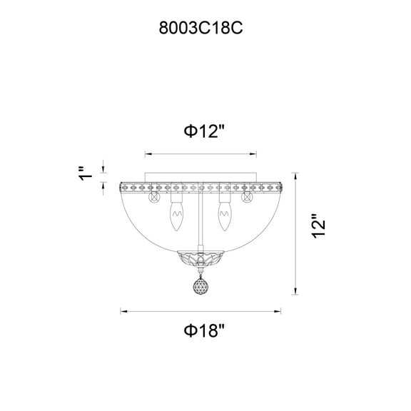 CWI Lighting Stefania 5 Light Metal Bowl Flush Mount in Chrome