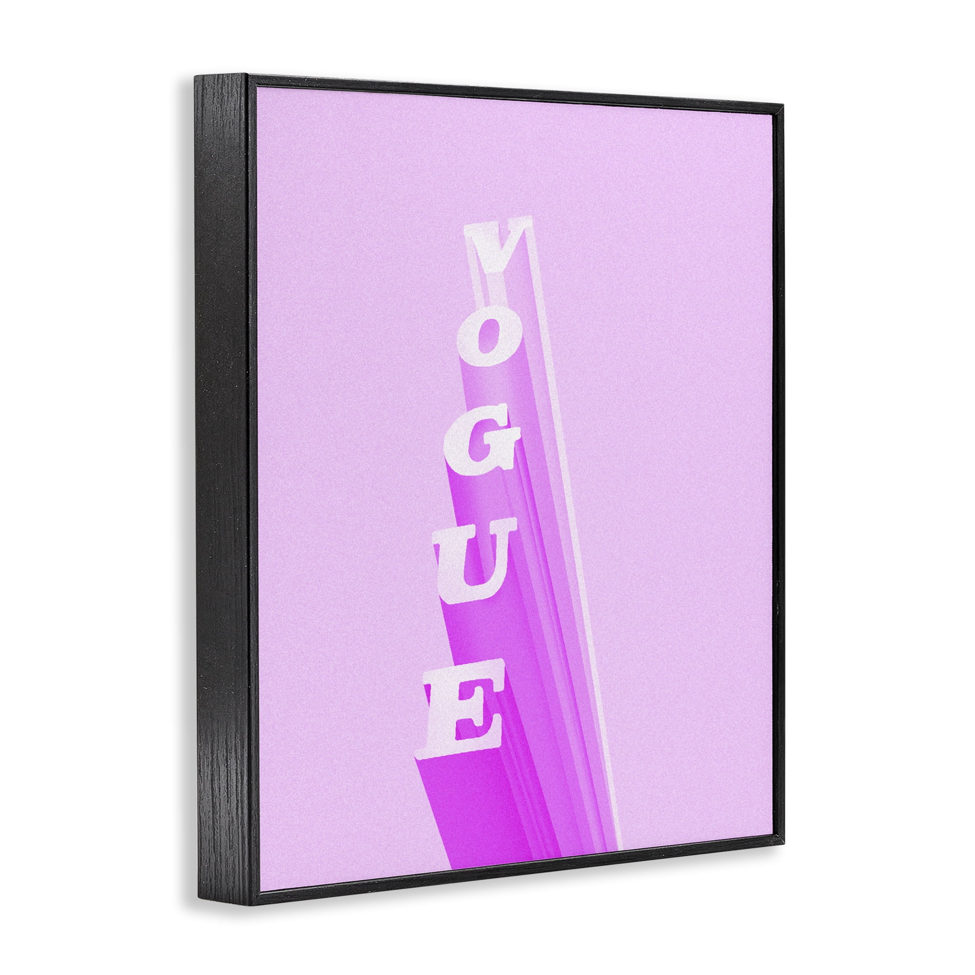 Stupell Industries Pink Vertical Glam Lettering Black Framed Giclee Art, design by Ziwei Li