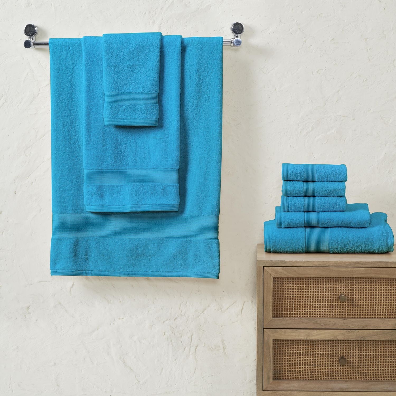 Fabstyles Ensemble de serviettes 8 pièces, serviettes en peluche et absorbantes à usage quotidien, 2 serviettes de bain, 2 essuie-mains et 4 débarbouillettes pour chambre d'amis, salle de bain, articl