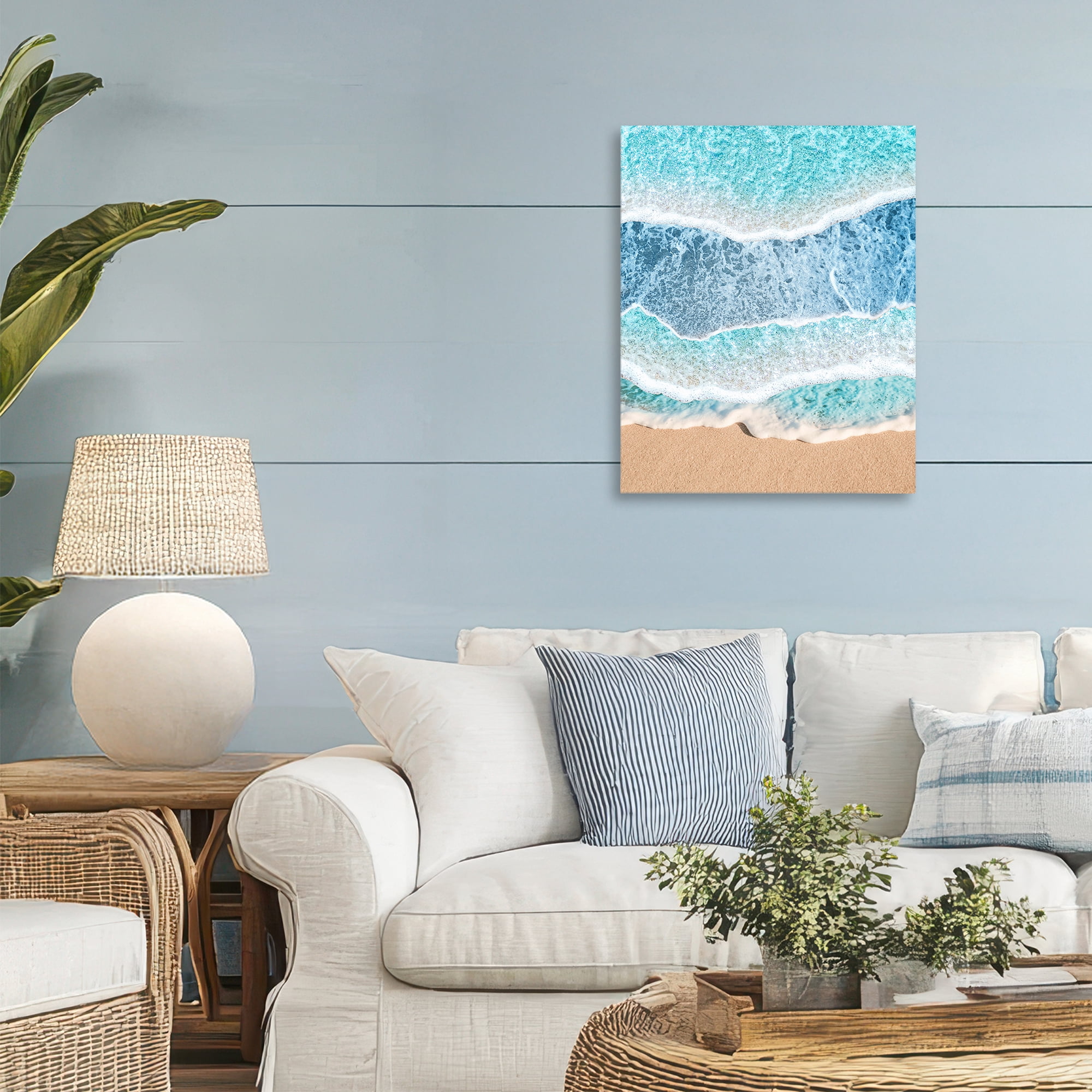 Stupell Industries Overlapping Shore Waves Canvas Wall Art, design by Jesse Keith