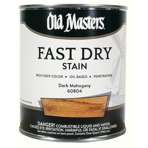 4-Pack of 1 qt Old Masters 60804 Dark Mahogany Fast Dry Stain Interior Oil-Based Wood Stain