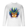 thumbnail image 5 of TIMIFIS Chemises à Manches Longues pour Hommes Mardi Gras Mode Décontractée Carnaval Imprimé Col Rond T-Shirt Léger Pull Tops de Fête, 5 of 5