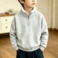 thumbnail image 5 of EnJoCho Kids Half Zip Sweatshirt Fleece Lined Toddler Pullover Sherpa Stand Collar Letter Embroidery Long Sleeve Warm Winter Weather Top for Boys Girls, 5 of 5