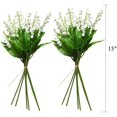 thumbnail image 2 of Paquete de 12 flores artificiales de lirio de los valles, flores de imitación, carillón de viento, orquídea, ramo de boda, arreglo de flores blancas para boda, hogar, decoración interior y exterior Ofspeizc CZJJ-HQ73, 2 of 7