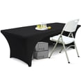 thumbnail image 1 of Funda de mesa ABCCANOPY Spandex con respaldo abierto, mesa de 6 pies, negra, 1 of 6