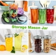 thumbnail image 4 of Wide Mouth Mason Jars 24 oz, 6 Pack 720 ml Glass Canning Jars with Airtight Lids, Large Storage Jars with Brush Labels, Clear Mason Jars for Canning, Fermenting, and Preserving, 4 of 7
