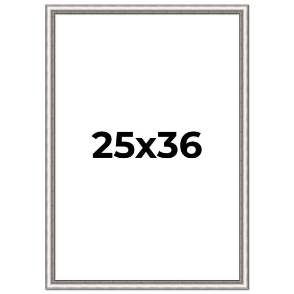 25x36 Frame Silver Real Wood Picture Frame Width 1.25 Inches | Interior Frame Depth 0.5 Inches |