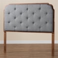 thumbnail image 6 of Baxton Studio Shanti Gray Fabric and Walnut Brown Wood King Size Headboard, 6 of 8