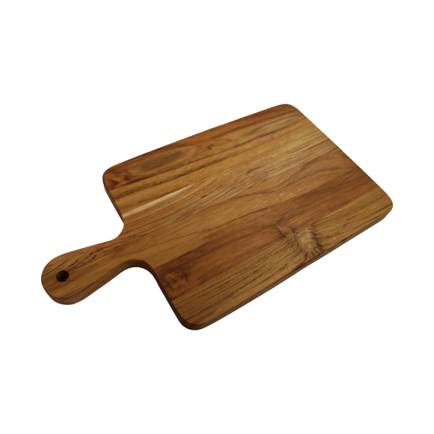 EcoDecors 15.5" x 8.5" Edge Grain FSC Teak Cutting Board with Handle