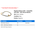 thumbnail image 2 of Negative Battery Cable - Compatible with 2004 - 2007 Nissan Maxima 2005 2006, 2 of 2