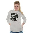 thumbnail image 3 of Worlds Okayest Sister Siblings Little Women Plus Size Long Sleeve Graphic Tee Brisco Brands 2X, 3 of 5