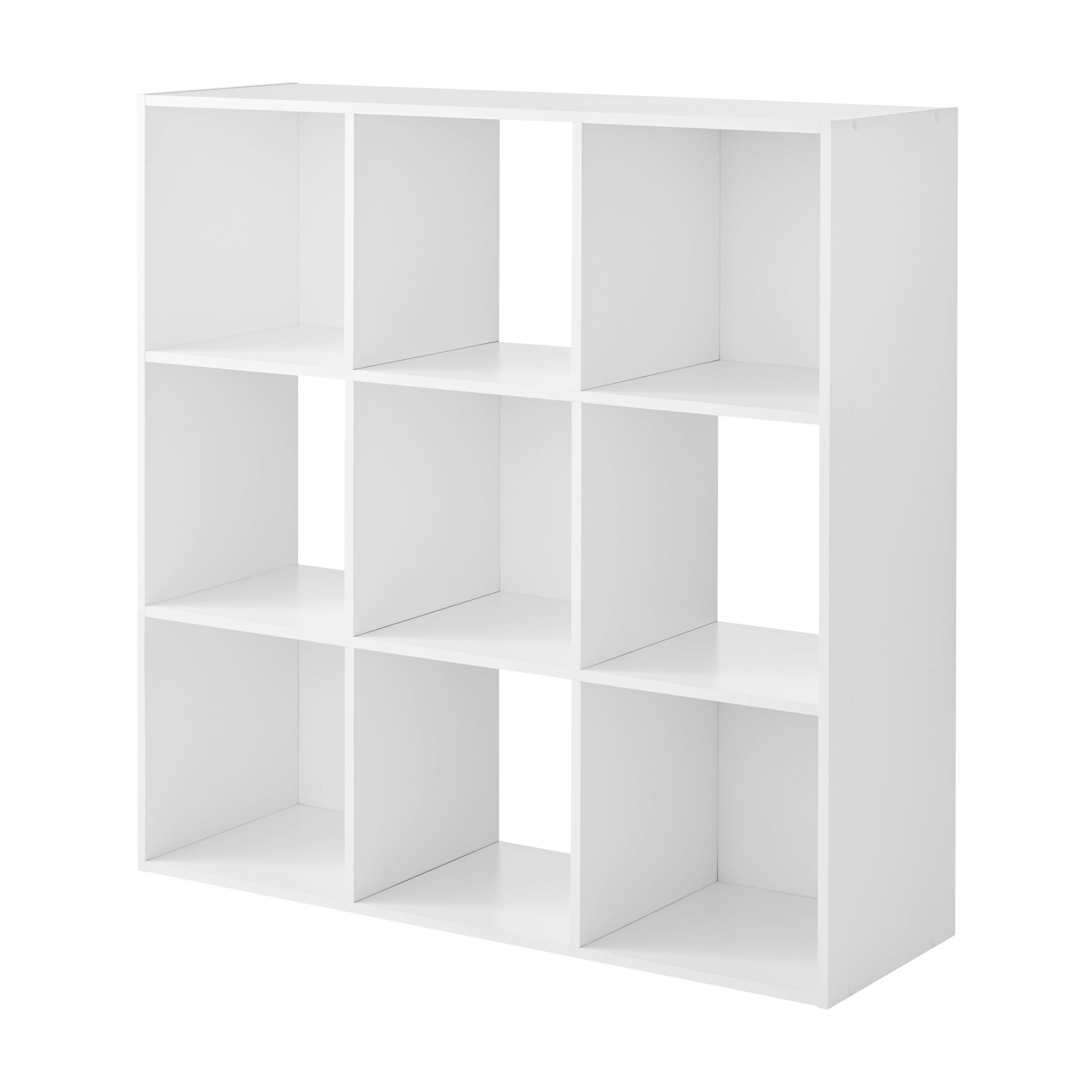 Kid's 6/9 White Wooden Cube Unit & Storage Canvas Box Collapsible Drawers Square 