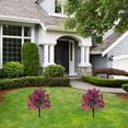 thumbnail image 5 of Artificial Boxwood Topiary Ball Trees with Morning Glory Flower, Faux Shrub Bushes with Ground Spike, UV Resistant Fake Boxwood Plants for Indoor, Garden, Porch, Patio Decor, 5 of 9