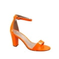 thumbnail image 1 of Rise-7 Women's Open Toe Ankle Strap Buckle Chunky High Heels Sandals Shoes ( Orange, 10 ), 1 of 2
