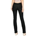 thumbnail image 3 of Wax Jean Womens Junior's Mid-Rise Bootcut Denim Slim Fit Jeans (13, Black), 3 of 4