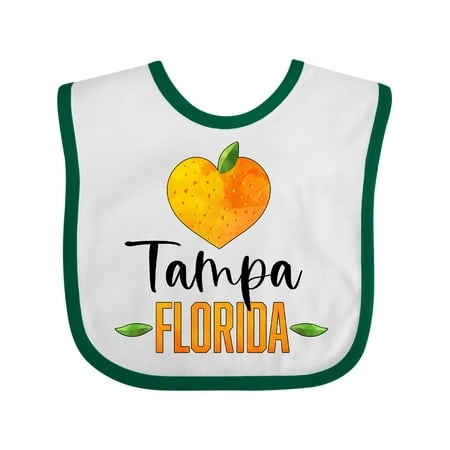 

Inktastic Tampa Florida Orange in Heart Gift Baby Boy or Baby Girl Bib