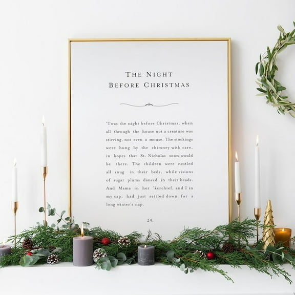 Twas The Night Before Christmas Wall Art,Christmas Sign,Book Page Print,Christmas Poster,Farmhouse Christmas Decor,New Years Print- Wall Art Print, 8x12 UNFRAMED