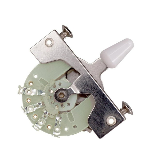 Interruptor de Tono Selector de Pastilla de 3 Vías de con Perilla Blanca para Guitarra Eléctrica Plateada Baoblaze Interruptor selector de pastilla de 3 vías