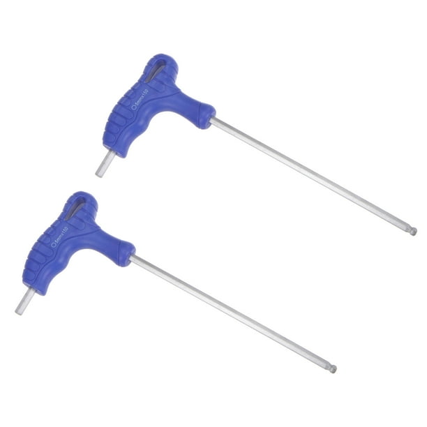Llave de manija en T de extremo esférico de 5 mm Uxcell, juego de 2, acero CR-V métrico