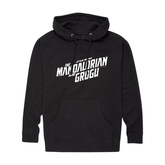 The Mandalorian And Grogu - White Movie Logo - Men's Fleece Hoodie Sweatshirt