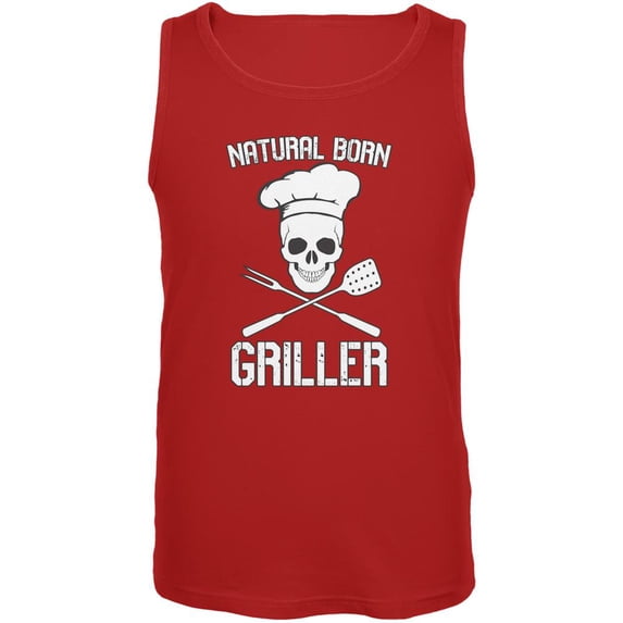 Natural Born Griller Red Adult Tank Top - Large