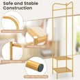 thumbnail image 6 of Costway Corner Coat Rack with Shelves Freestanding Hall Tree with Top Hanger Golden, 6 of 10