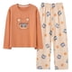 thumbnail image 5 of Pijamas de otoño e invierno para mujer, de algodón, de manga larga, con bonitos dibujos animados, para el hogar, se pueden usar al aire libre, traje de dos piezas, 5 of 5