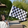 thumbnail image 2 of Drapeau à Damier Noir et Blanc - 96x64 cm - Drapeau à Damier - Course Automobile, 2 of 3