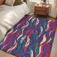 thumbnail image 5 of Tribal Style Washable Area Rugs 4'x6', Abstract Boho Ethnic Feather Leaf Low Pile Throw Living Room Rug Non-Slip Sturdy Edge Binding Carpet for Indoor Entryway Bedside Kitchen, 5 of 9