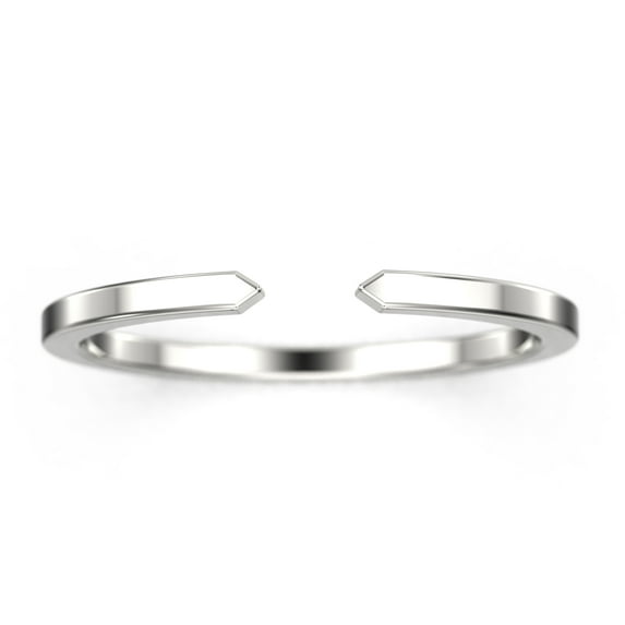 10k White Gold Wedding Ring Open Design Wedding Band