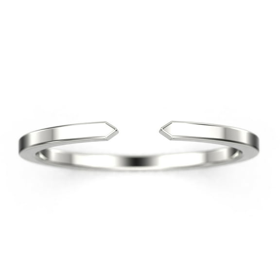 10k White Gold Wedding Ring Open Design Wedding Band