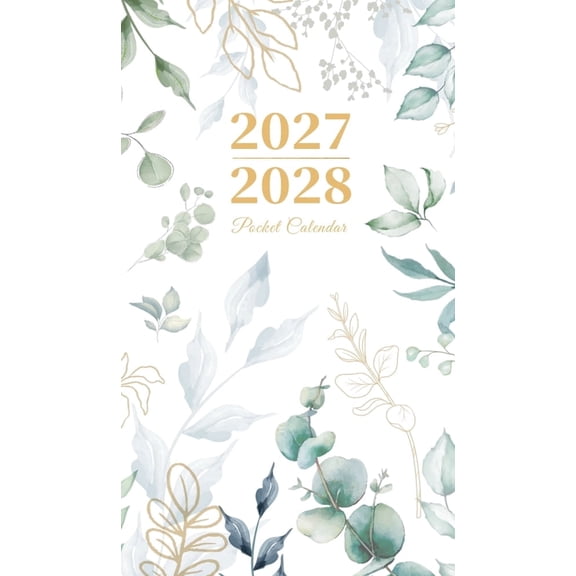 SUNEE Pocket Calendar 2027-2028 - Two Year Monthly Planner Small Calendar 3.5" x 6" Organizer for Daily & Yearly Schedule - Compact Agenda Notebook for Work, Greenery