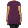 thumbnail image 4 of Women's Casual Solid Color Short Sleeve Tunic Top With Pockets, 4 of 5
