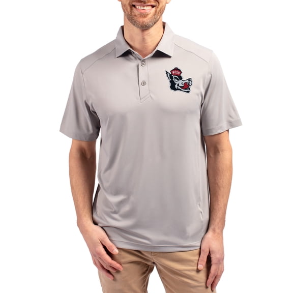Men's-Cutter & Buck  Gray NC State Wolfpack Forge Eco Stretch Recycled Polo