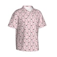 thumbnail image 3 of Xecao Cute Rabbit print Hawaiian shirt - a stylish short-sleeve button-down for men, perfect for casual beach and tropical outings., 3 of 9