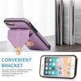 thumbnail image 5 of Crossbody Wallet Women Case for iPhone 7, iPhone 8, iPhone SE 2020, iPhone SE 2022,[RFID Blocking] Credit Card Holder with Should Strap,Premium PU Leather Purse Metal Buckle Folio Flip Cover, Purple, 5 of 8