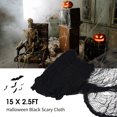 thumbnail image 2 of 15 x 2.5FT Halloween Black Scary Cloth Giant Halloween Decor Spooky Drape Entryways Windows Creepy C Abanopi Tela negra, 2 of 7
