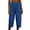Blue, variant on Noric Women's Cotton High Waist Casual Capri Pants with Button Pocket Elastic Waist Relaxed Fit Solid Yoga Runing Trousers