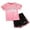 C-3590RD3, variant on TEDOYE Toddler Kids Summer Activewear Sets Boys Girls Sportswear Short Sleeve T Shirt Running Outfits Lightweight Breathable Comfortable Play Clothes Lovely Wear, 6-7 Years