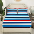 thumbnail image 3 of Erosebridal Geometric Stripes Bed Sheets Set Full Size,Abstract Artwork Bedding Full Size,Lines Room Decorative,Breathable,4pcs, 3 of 7