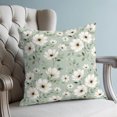 thumbnail image 4 of Pillow Covers 24x24 Set of 2, Sage Green Flowers Throw Pillow Covers Decorative Couch Cushion Cover, Spring Floral Elegant Pastoral Microfiber Soft Square Pillowcases for Bedroom Living Room Sofa, 4 of 9