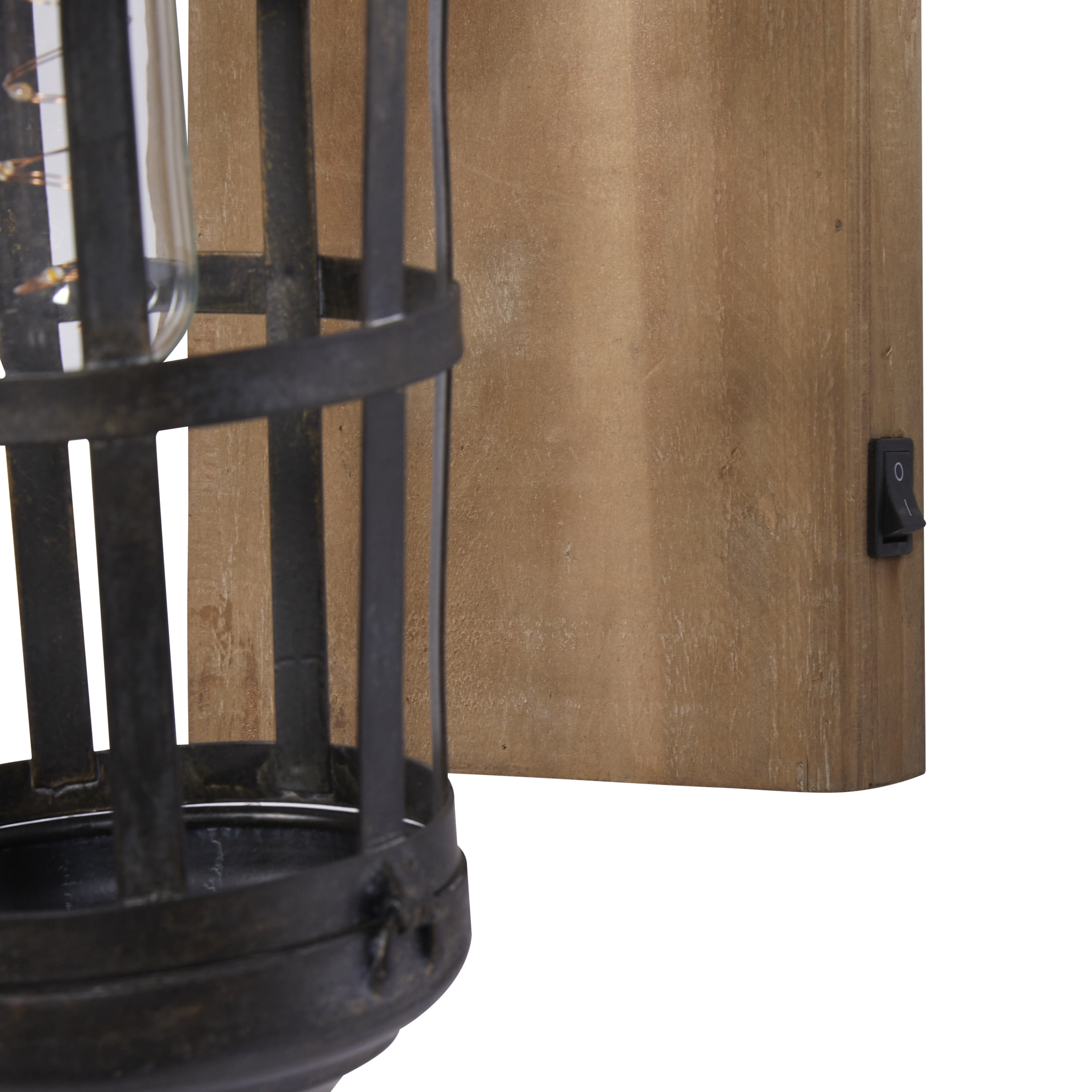 DecMode 5.5"W, 15"H Metal Industrial Candle Wall Sconce, Black, 1 - Piece