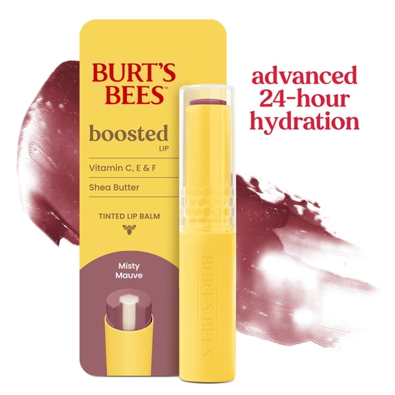 Burt's Bees Misty Mauve Tinted Boosted Lip Balm with Shea Butter, Misty Mauve, 0.16 oz.