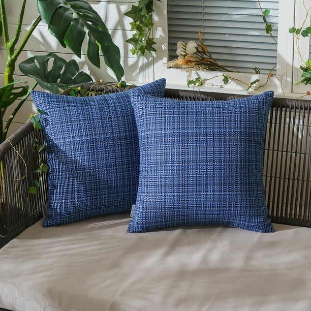 KBOOK Outdoor Throw Pillow Covers Waterproof Weave Pillow Cases for