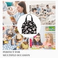 thumbnail image 2 of Lafuoo black white Skull bone Pattern Insulated Lunch Bag, Adjustable Shoulder Strap Handheld Crossbody Waterproof Lunch Bag, Unisex-One Size, 2 of 6