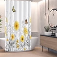 thumbnail image 3 of Duangreer Floral Fabric Shower Curtain with Hooks, Watercolor Flower Butterfly for Bathroom Decor, Waterproof, Machine Washable, 60x72 Inches, 3 of 5